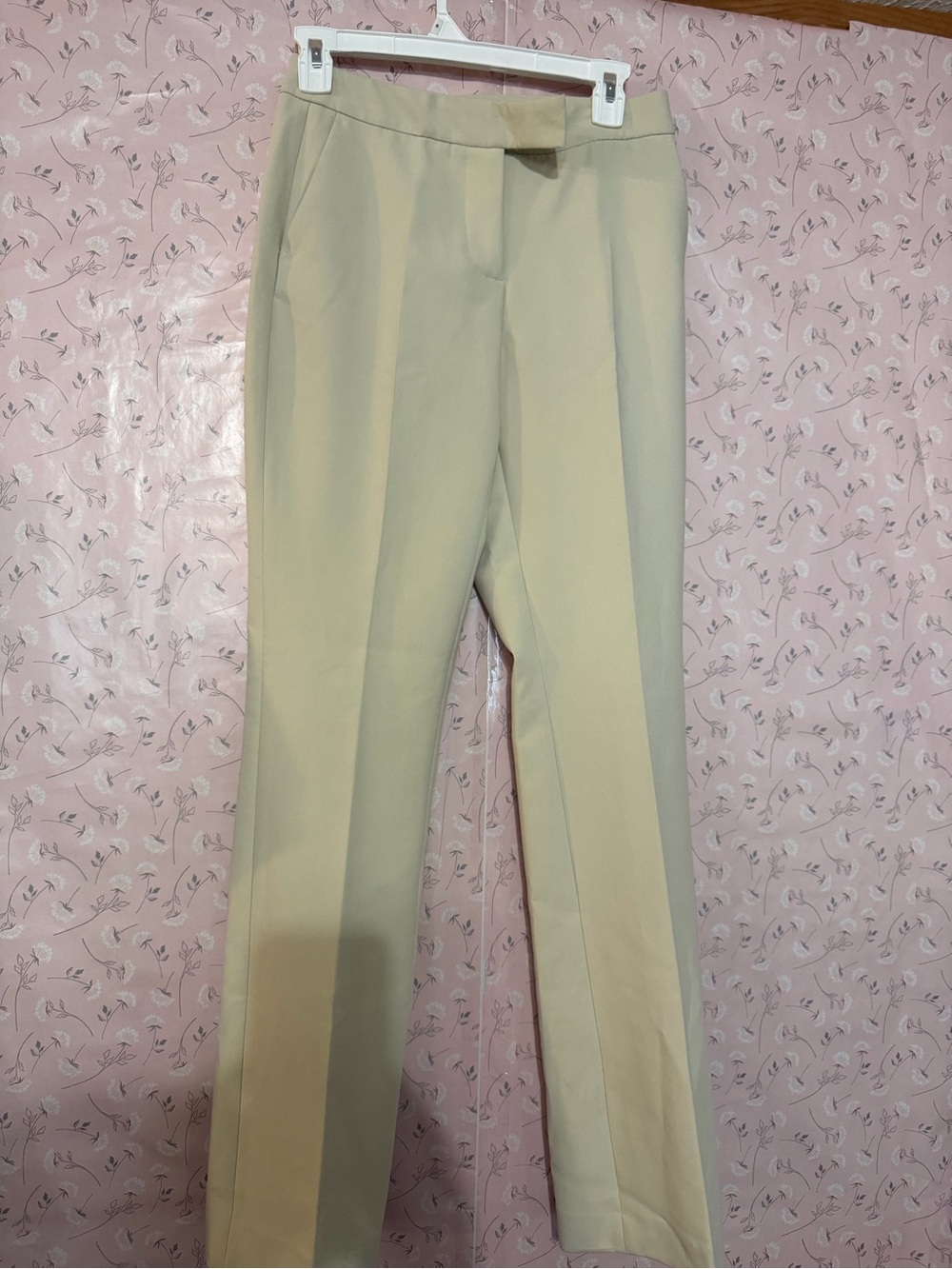 Zara Beige Straight-Leg Pants